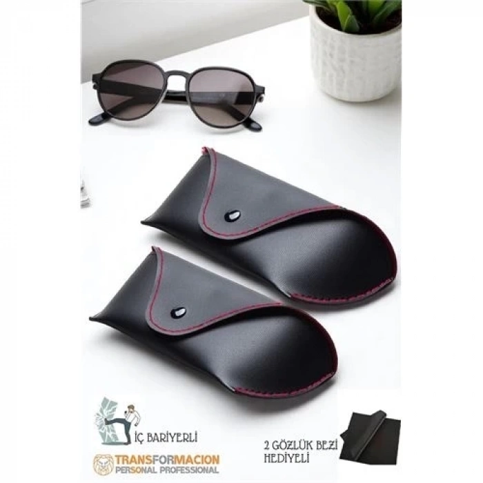 ÇOK SATAN Korumalı Deri Gözlük Kabı Korumalı Gözlük Koruma Kılıfı 2 li SET