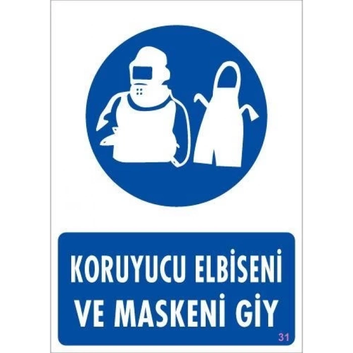 ÇOK SATAN Koruyucu Kıyafet Giy Uyarı Levhası 25x35 KOD:31