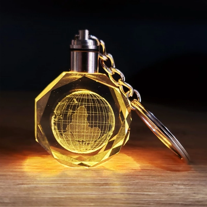 ÇOK SATAN Kristal Dünya Tasarımlı Renk Değiştiren Anahtarlık