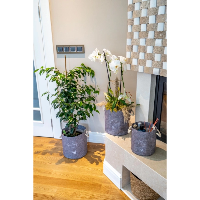 ÇOK SATAN Kulplu Yuvarlak Düzenleyici Çok Amaçlı Kolay Taşınabilen Organizer Keçe Sepet (maxi) 03655