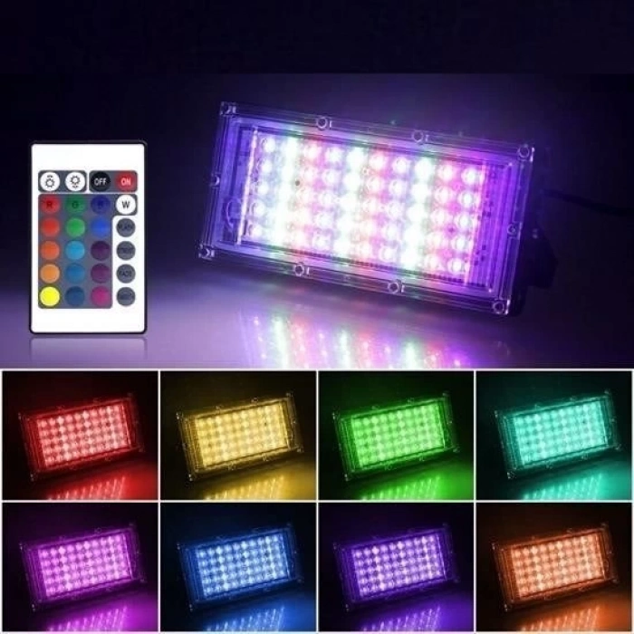 ÇOK SATAN Kumandalı Led Işık Dış Cephe Aydınlatması Çok Renkli RGB Led Panel Işık PartiLed Aydınlatma