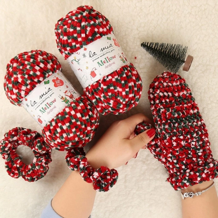 ÇOK SATAN La Mia Mellow Christmas Gümüş simli El Örgü İpi -