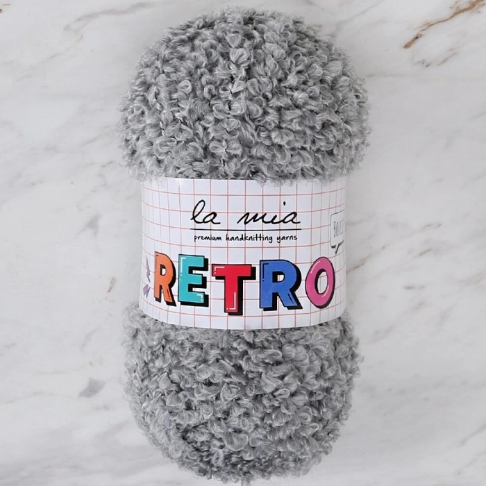 ÇOK SATAN La Mia RETRO Gri El Örgü İpi - LM6805