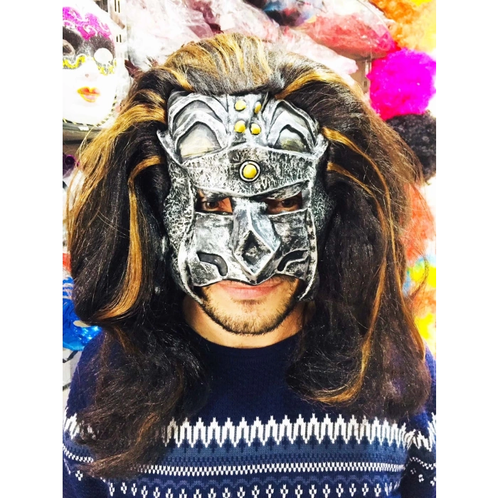 ÇOK SATAN Lateks Savaşçı Maskesi Terminatör Maskesi Saçlı