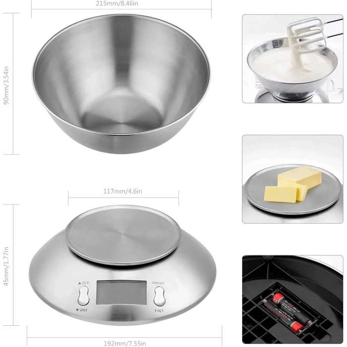 ÇOK SATAN Lcd Ekran Elektronik Dijital Mutfak Terazisi İnox Hassas Mutfak Tartısı