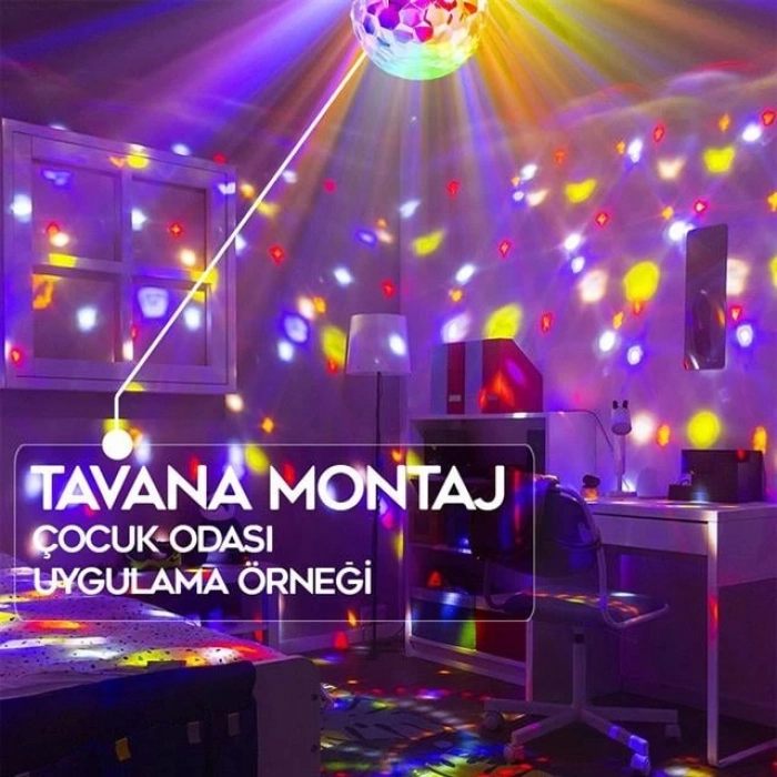 ÇOK SATAN Ledx Gm-0803b Sihirli Led Dönen Disko Topu Hoparlör Kablosuz Usb/mp3/bluetooth Kumandalı 360 Derece