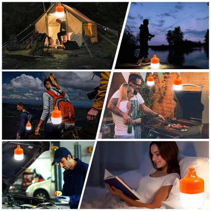 ÇOK SATAN Ledx Ln-or50g 50 Watt Type-c Şarjlı Taşınabilir Asma Kancalı Kamp Çadır Lambası 6500k 1200mah 3 Modlu Abs Malzeme