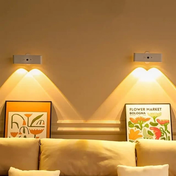 ÇOK SATAN Ledx Sk-bd188f Çift Yönlü Hareket Sensörlü Dekoratif Şarjlı Duvar Aplik 2 Mercekli 15 Smd Ledli 3000k-4000k-6500k