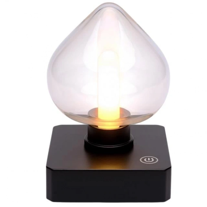 ÇOK SATAN Ledx YQx-anl95-b03 Amber Renkli Alev Efektli Dokunmatik Masa Lambası 800mah Şarjlı (şeffaf Kalpli)