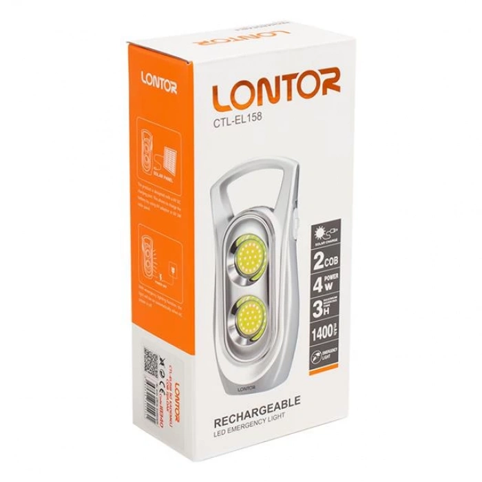 ÇOK SATAN Lontor Ctl-el158 İki Kademeli 2 Cob Ledli Şarjlı Işıldak Fener