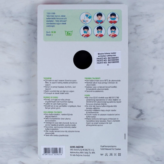 ÇOK SATAN Loren 3 Adet Yıkanabilir Maske