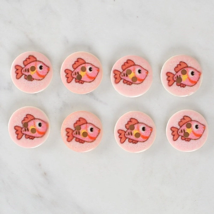 ÇOK SATAN Loren Crafts 8li Balık Düğme - 1159