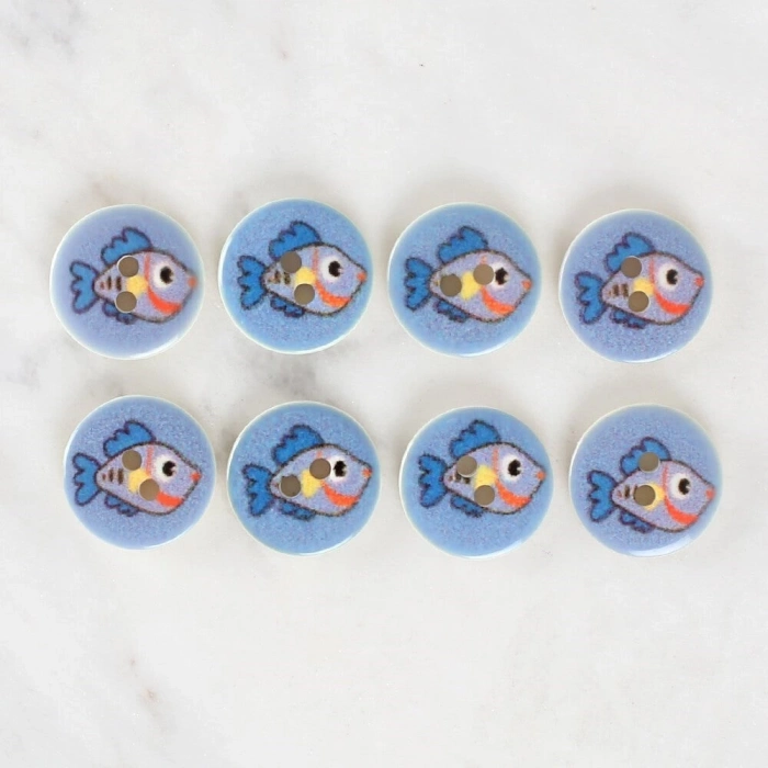 ÇOK SATAN Loren Crafts 8li Balık Düğme - 1180