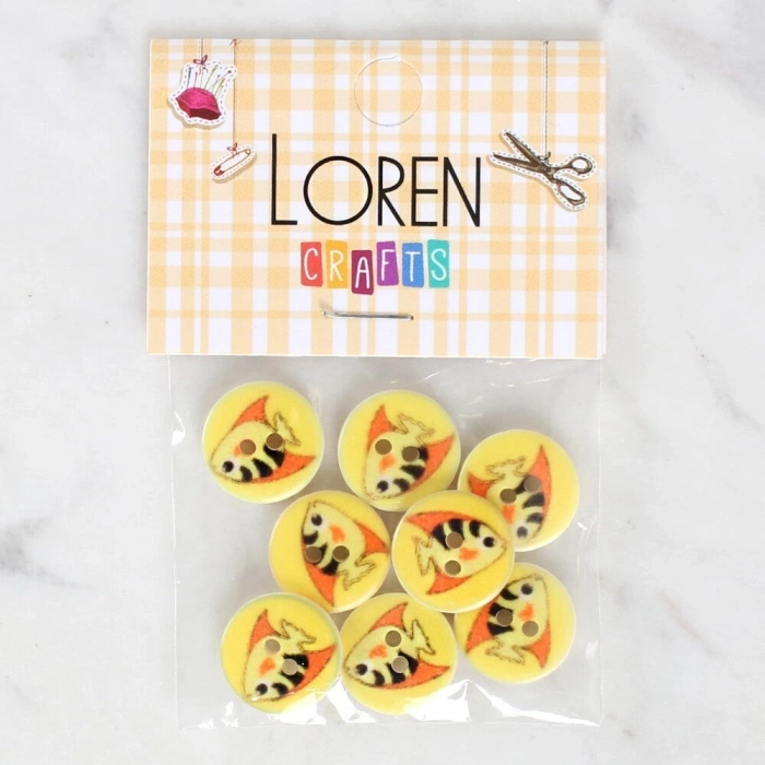 ÇOK SATAN Loren Crafts 8li Balık Düğme - 1183