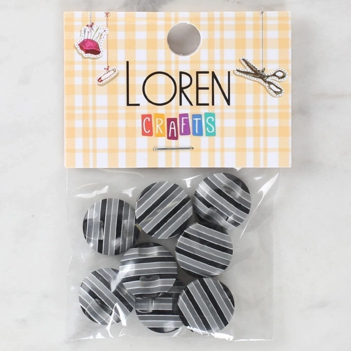 ÇOK SATAN Loren Crafts 8li Desenli Düğme - 1098