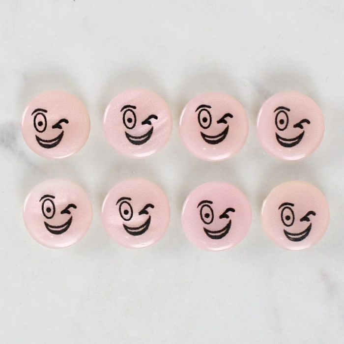 ÇOK SATAN Loren Crafts 8li Gülen Yüz Düğme - 1018