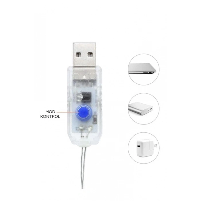 ÇOK SATAN Lw-7 300 Ledli 10 Sarkıt Perde Led Işık, 8 Modlu Uzaktan Kumandalı, 3x3 Metre Peri Telli Led