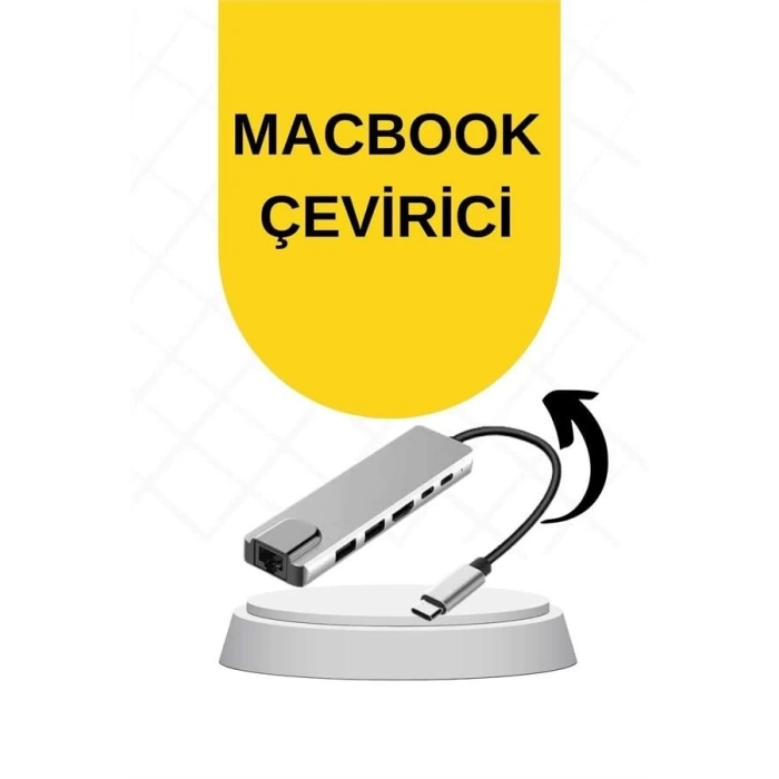 ÇOK SATAN Macbook Pro/air Uyumlu USB Type-C 8 In 1 Hub Dönüştürücü Çevirici Çoklayıcı USB Hdmı Micro Sd 8 Girişli