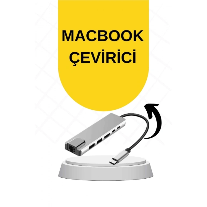 ÇOK SATAN Macbook Pro/air Uyumlu USB Type-C 8 In 1 Hub Dönüştürücü Çevirici Çoklayıcı USB Hdmı Micro Sd 8 Girişli