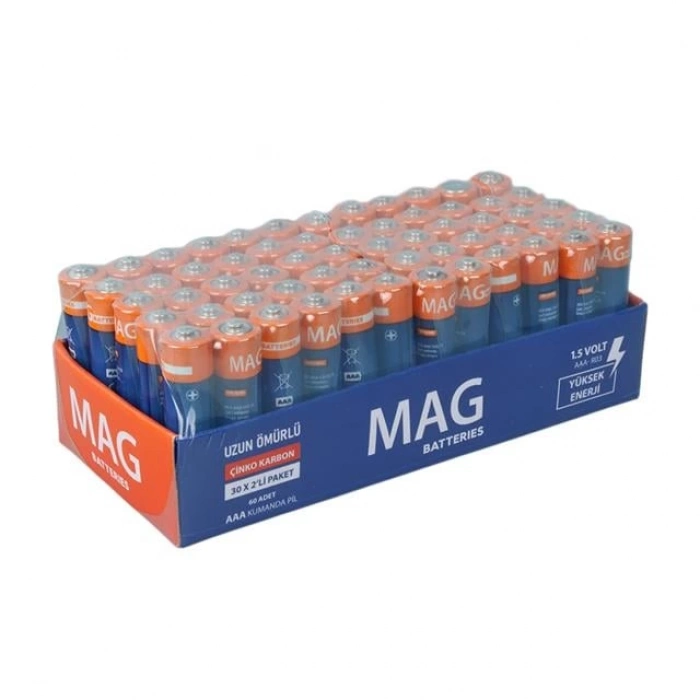 ÇOK SATAN Mag Batteries Mg-26172 Karbon Çinko Aaa 60lı Paket İnce Kalem Kumanda Pili (aaa,r03 Um-3)