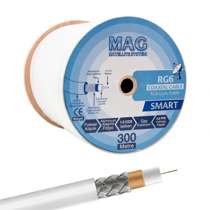ÇOK SATAN Mag Smart Rg6-u4 Anten Kablosu 64 Tel 300 Metre