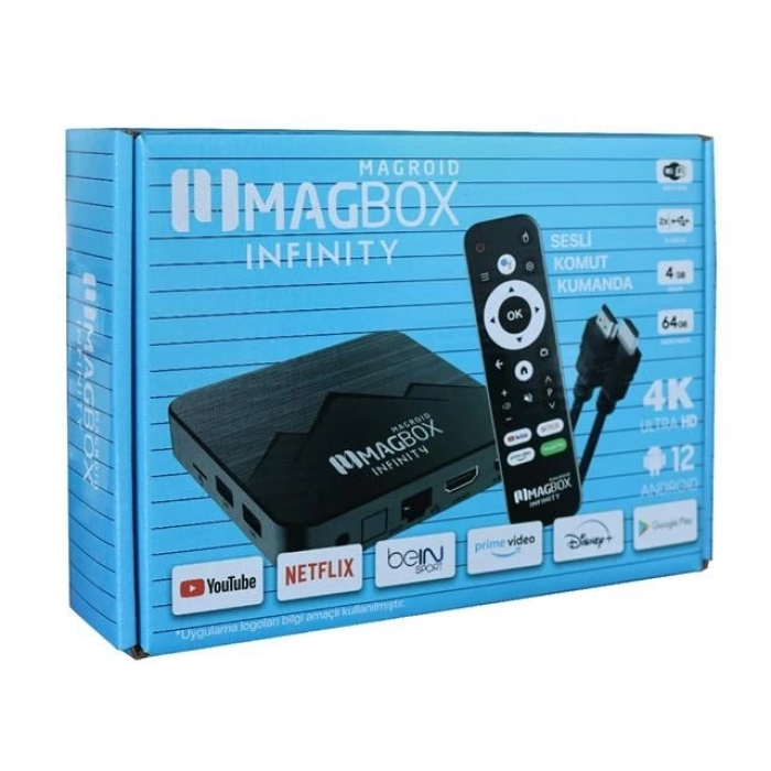 ÇOK SATAN Magbox Magroid Infinty 64 Gb Hdd 4 Gb Ram Bluetooth 5g Wifi Ses Komut Kumandalı Android Tv Box