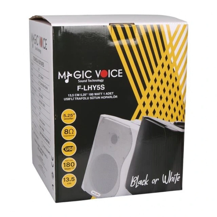 Magicvoice F-lhy6.5s 6.5 (16 Cm) Hat Trafolu Duvar Tipi Sütun Hoparlör (30w Rms / 200w Peak - Mp3 Usb Uyumlu) - Beyaz