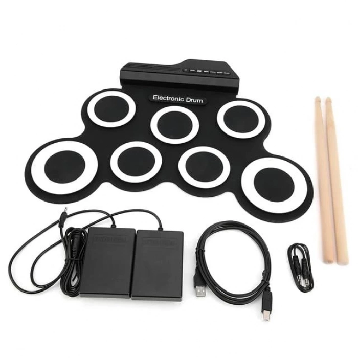 ÇOK SATAN Magicvoice G3002 Elektronik Bateri Roll Up Davul Matı Kiti 7 Ped