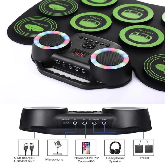 ÇOK SATAN Magicvoice G600r 9 Ped Elektronik Roll Up Davul Kiti