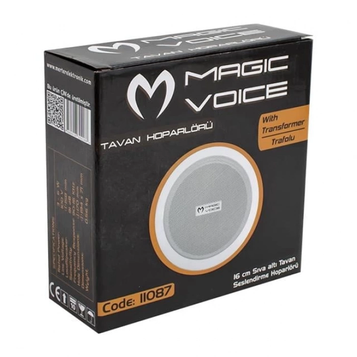 ÇOK SATAN Magicvoice Mv-11087 16 Cm 10 Watt Hat Trafolu Sıva Altı Beyaz Alçıpan Hoparlör