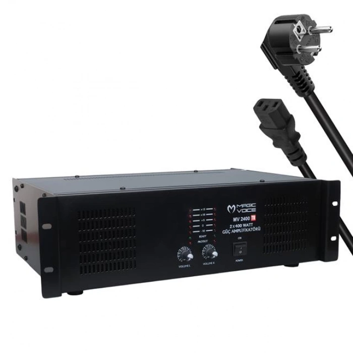 ÇOK SATAN Magicvoice Mv-2400 2x400 Watt 4-8 Ohm -100 V 19 Rack Hat Trafolu Power Anfi
