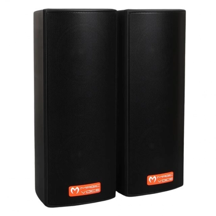 ÇOK SATAN Magicvoice Mv-26 2x7.5 Cm 50 Watt Komütatörlü Hat Trafolu Siyah Sütun Hoparlör (2li Takım)