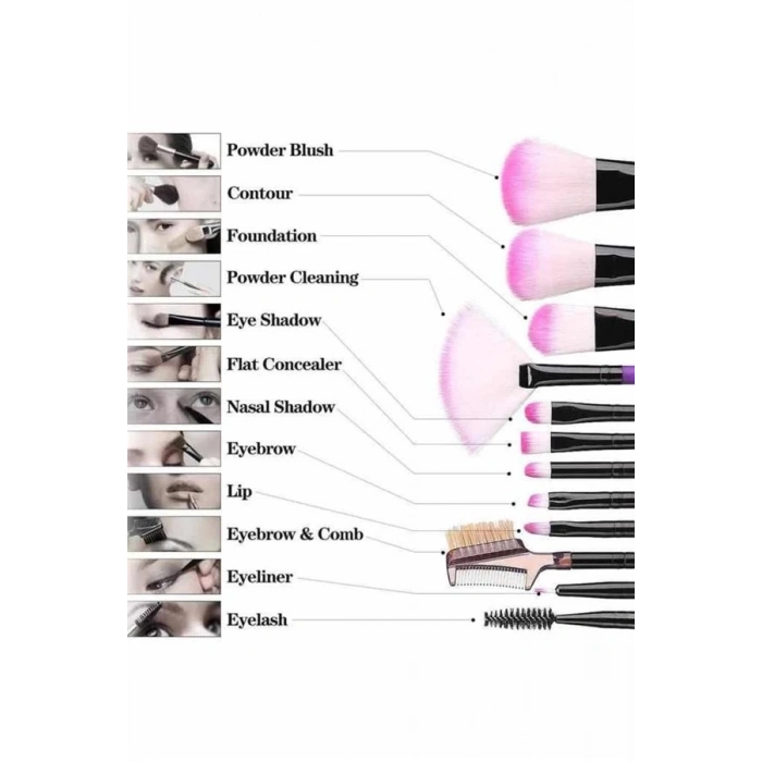 ÇOK SATAN Makyaj Fırçası 12 Parça Set Yumuşak Uçlu Göz Makyajına Uygun Hafif ve Taşınabilir Çanta