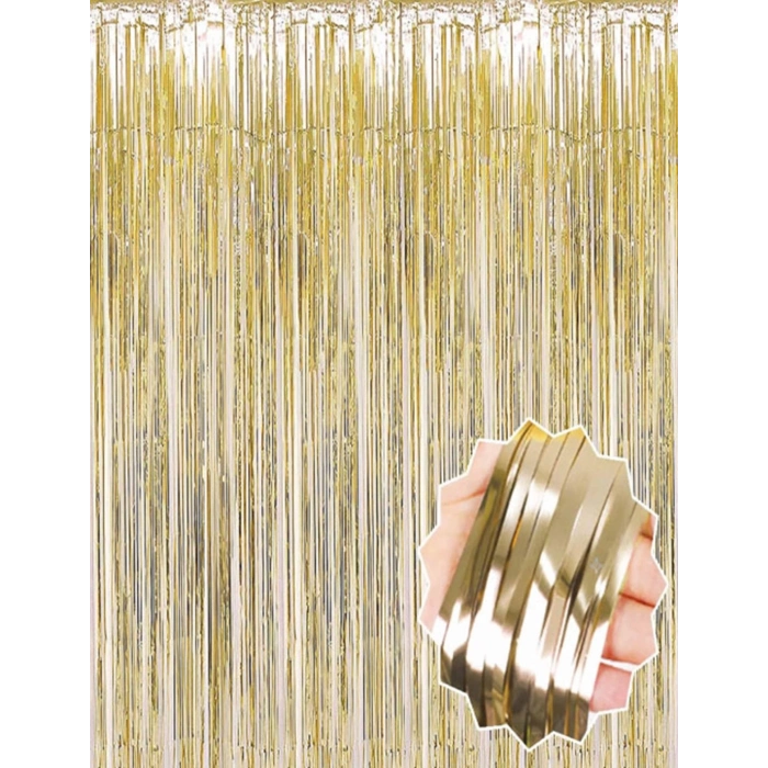 ÇOK SATAN Mat Altın Püsküllü Kapı Perdesi - Parti, Bekarlığa Veda, Doğum Günü 1x2 M