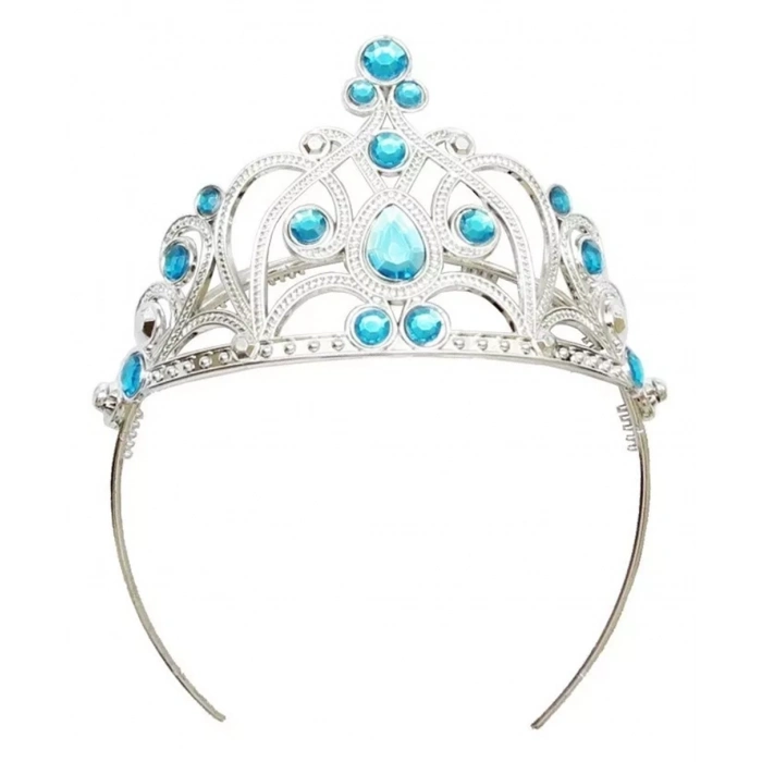 ÇOK SATAN Mavi Taşlı Elsa Çocuk Tacı Prenses Tacı Kraliçe Tacı 16x14 cm