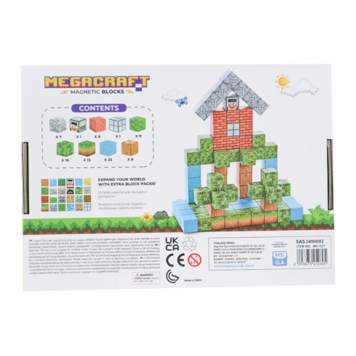 ÇOK SATAN Megacraft Orman ve Ev Temalı Mıknatıslı Bloklar 88 Parça
