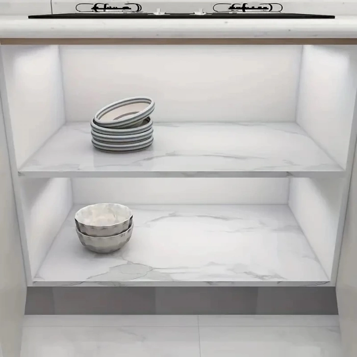 ÇOK SATAN Mermer Desenli Mutfak Duvar Kağıdı Sticker - 5m X 60cm: Su Ve Yağa Dayanıklı, Yüksek Sıcaklık Esnekliğine Sahip Tezgah, Dolap, Ocak Yenileme Folyosu T10