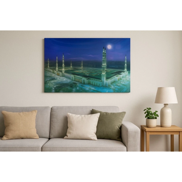 ÇOK SATAN Mescid-i Nebevi Duvar Tablosu Resmi - İslami Hediye Seçeneği 40x60 cm