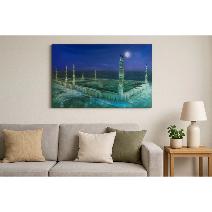 ÇOK SATAN Mescid-i Nebevi Duvar Tablosu Resmi - İslami Hediye Seçeneği 40x60 Cm