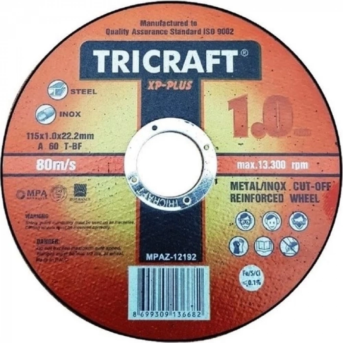 ÇOK SATAN Meşem Trıcraft X Plus  115X1X22.23 mm Inox Kesici Taş 25 Adet MEŞEM-3301