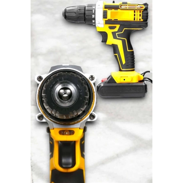 ÇOK SATAN Metal Dişli 24W Akülü Matkap -Çift Bataryalı ve LED Çalışma Işığı ile Tam Set