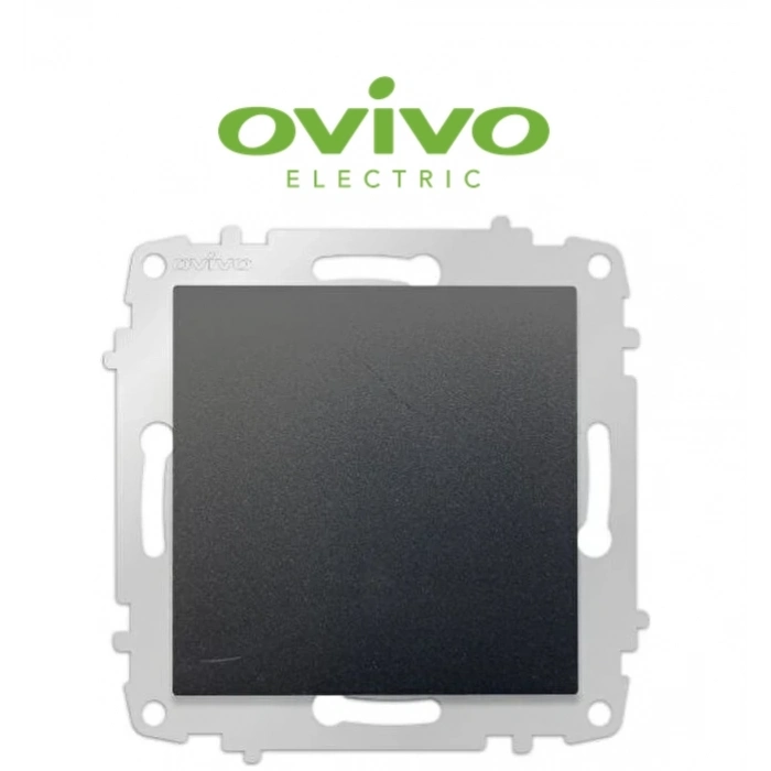 ÇOK SATAN Metalik Siyah Tekli Anahtar Çerçevesiz Grano - Priz ve Anahtar İçin Uyumlu Çerçeve