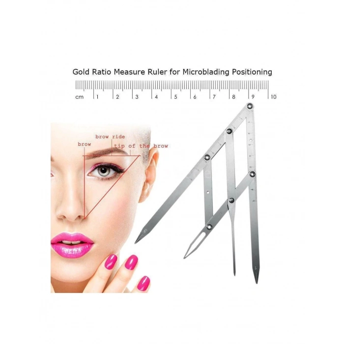 ÇOK SATAN Microblading Simetrik Ve Estetik Kaş Ölçüm Cetveli, Kalıcı Makyaj Altın Oran Pergeli 275