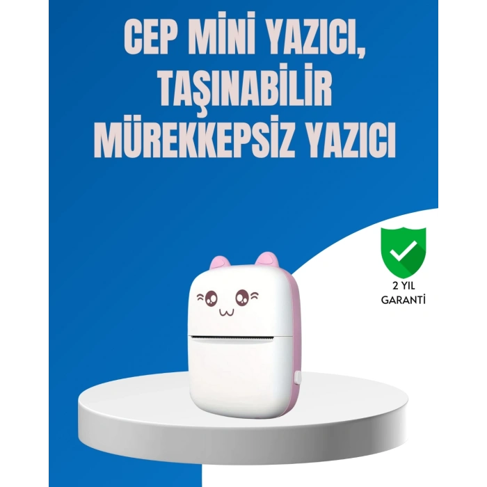 ÇOK SATAN Mini Bluetooth Termal Yazıcı 1200mAh Şarjlı Taşınabilir