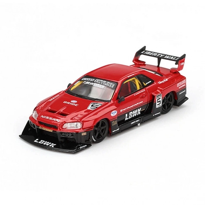 ÇOK SATAN Mini GT 1/64 Nissan LB-ER34 Super Silhouette SKYLINE Red/Black