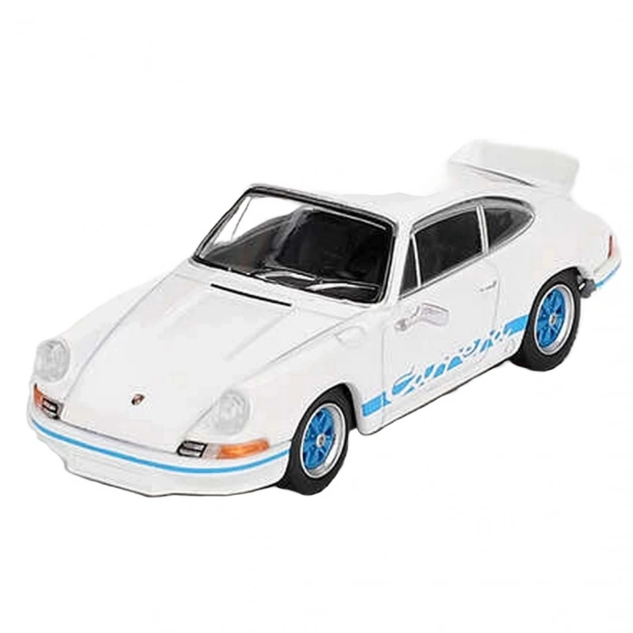 ÇOK SATAN Mini GT 1/64 Porsche 911 Carrera RS 2.7 Grand Prix White with Blue Livery
