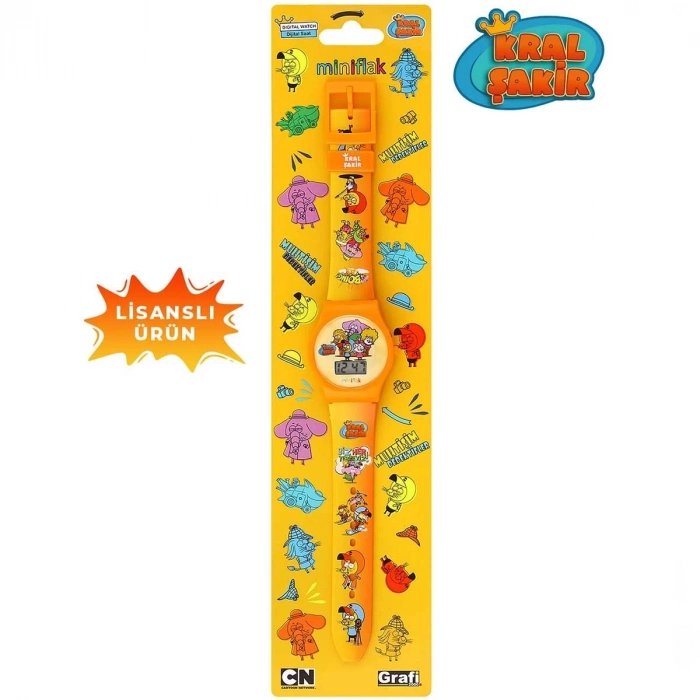 ÇOK SATAN MiniFlak Lisanslı Kral Şakir KS7152 Sarı Çocuk Kol Saati