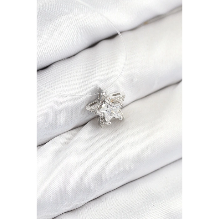 ÇOK SATAN Misineli Yıldız Model Gümüş Renk Hayalet Kolye