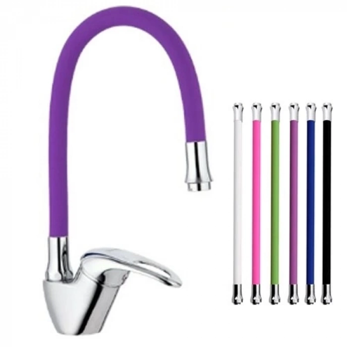 ÇOK SATAN Mix Kuğu Mutfak Evye Bataryası Renkli Oynar Başlıklı Mor