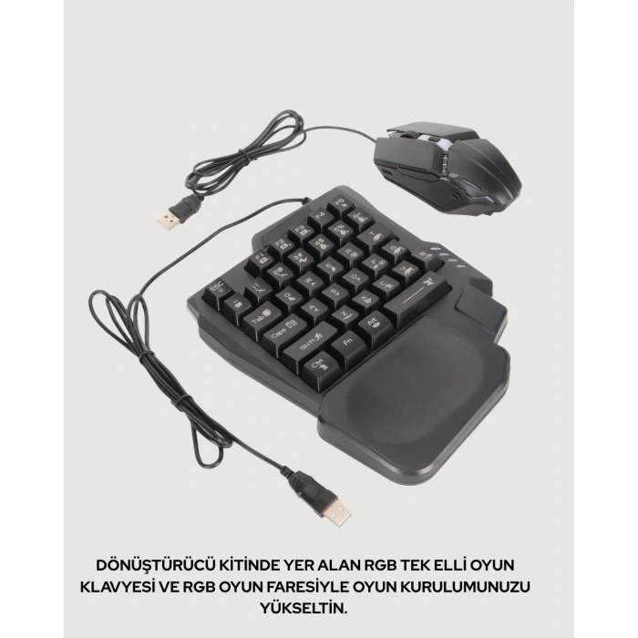 ÇOK SATAN Mobil PUBG Oyuncuları İçin 5in1 Klavye Mouse Oyun Seti – BT5.3 Destekli